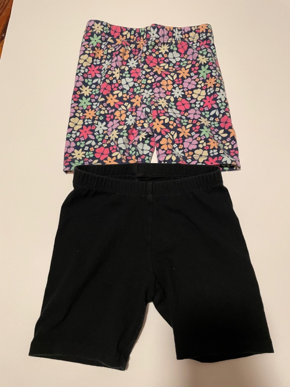 Jumping Beans Floral 4T Biker Shorts & Black 4T Cat & Jack Biker Stretch Shorts
